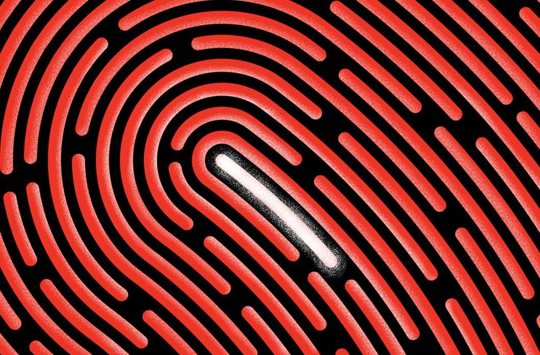 Illustration Of Fingerprint Closeup