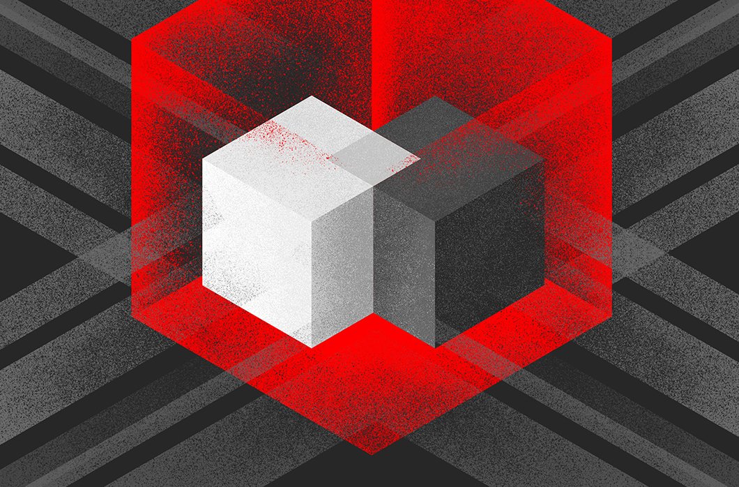 Black And Red Image Of Overlapping Boxes