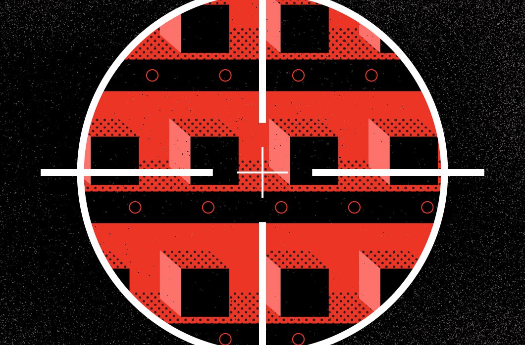 Target Over Red And Black Squares